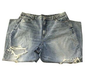 American Eagle Women’s Destroyed Curvy Regular Mom Jean Plu Size 24